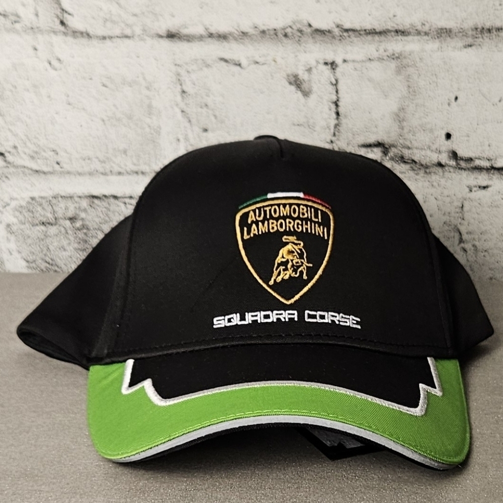 Lamborghini Squadra Corse Racing Team Cap Black Adjustable Hat